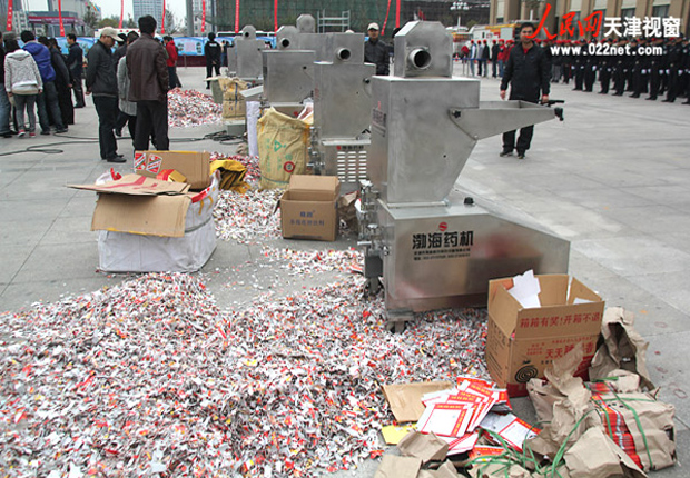 天津舉辦“亮劍”行動假冒偽劣商品銷毀活動 共銷毀假貨60萬件